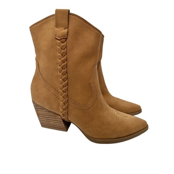 Dolce Vita Koolson Women's Western Stacked Heel Braided Boots Size 6.5 - Picture 2 of 8